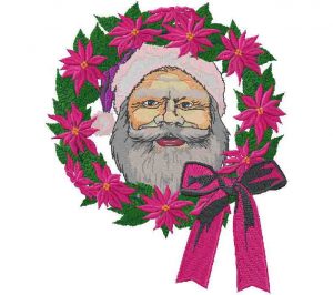 Santa face embroidery design