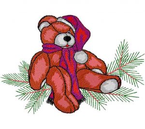 cute Bear in Christmas - embroidery design