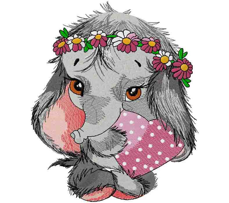 cute elephant embroidery design