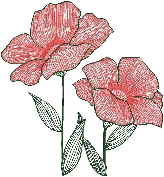 flowers machine embroidery design