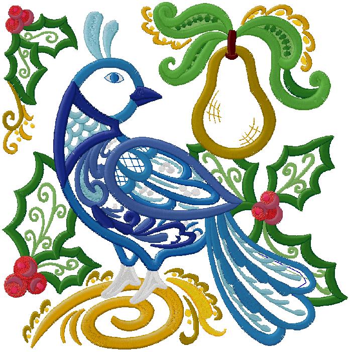 Bird machine embroidery design