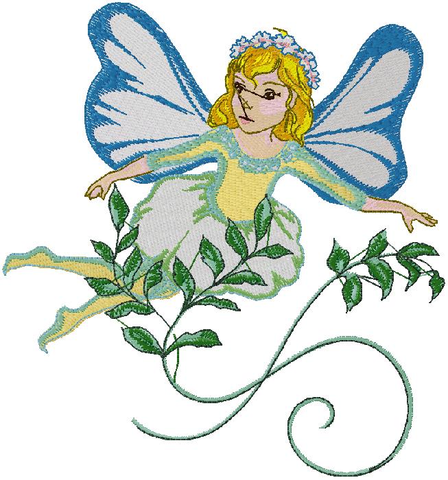 Fairy machine embroidery design