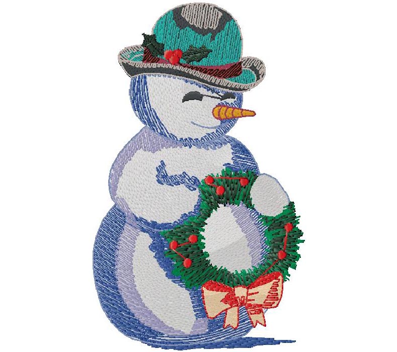 Snowman embroidery design