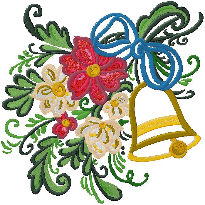 Christmas bell embroidery design