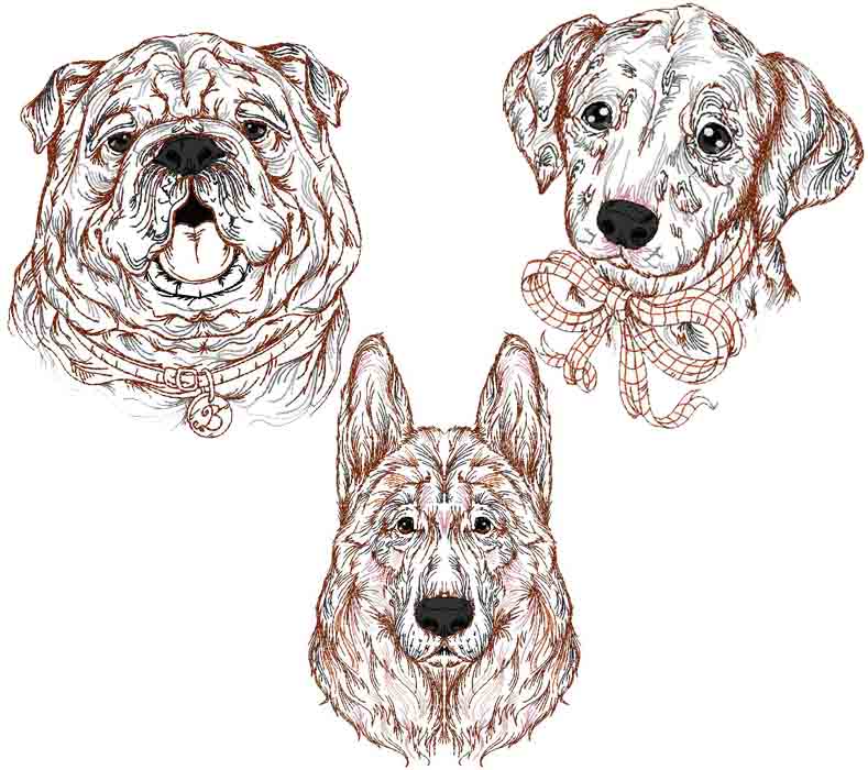 3dogs embroidery designs for free