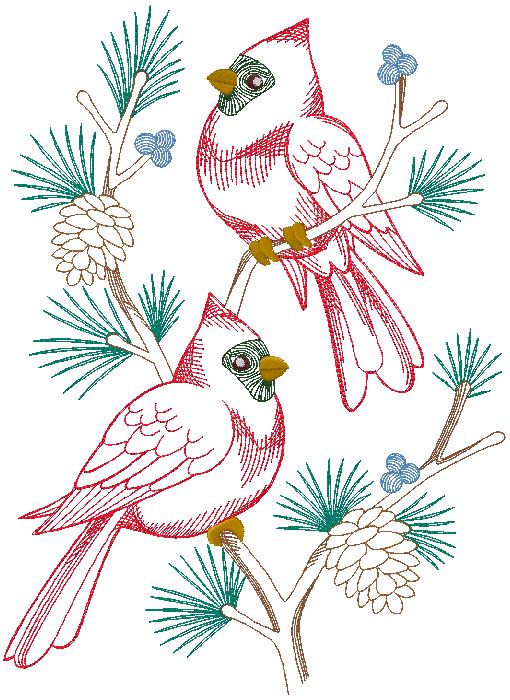 Birds machine embroidery design