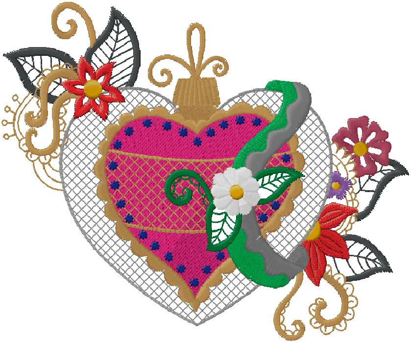 Christmas Heart embroidery design