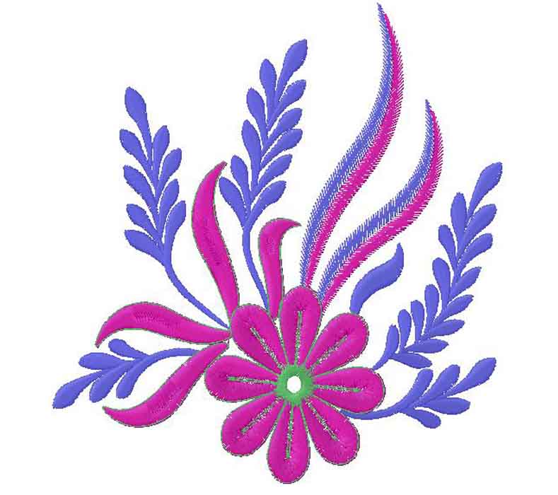 Floral machine embroidery design