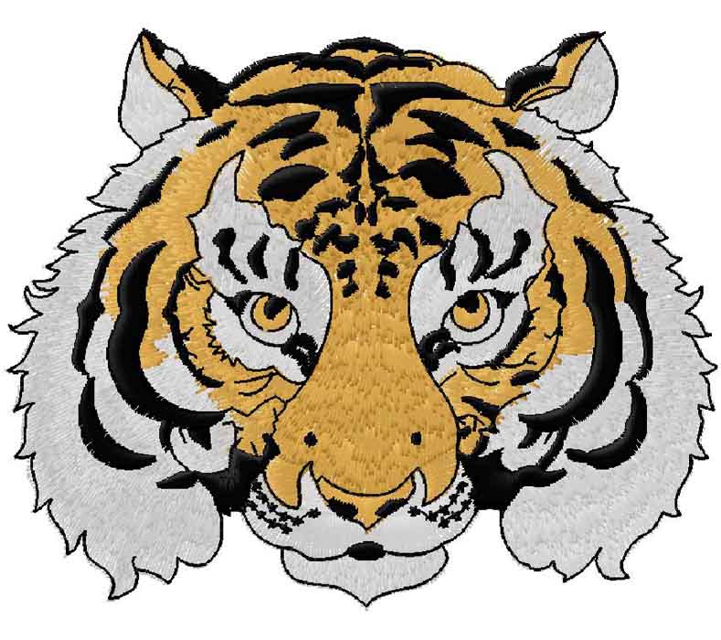 Tiger machine embroidery design