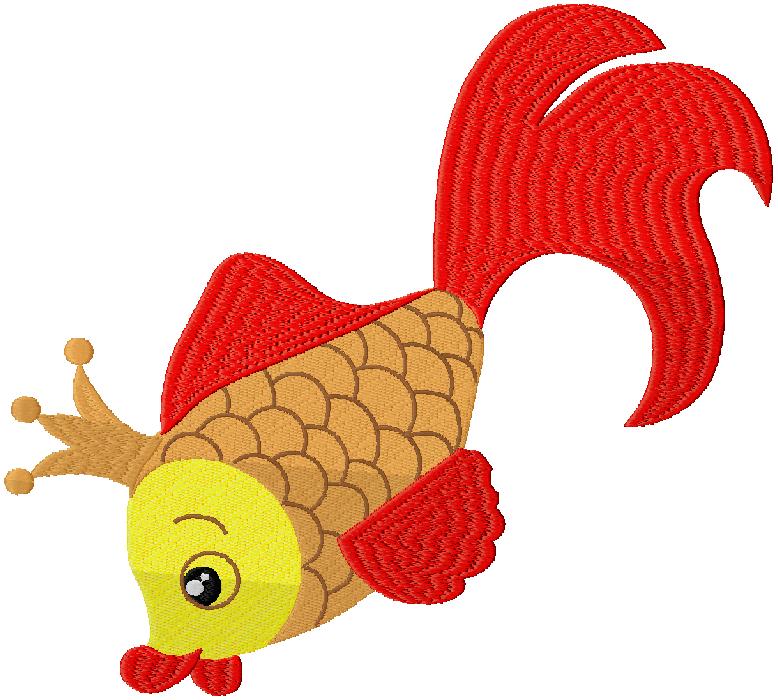 Fish embroidery design