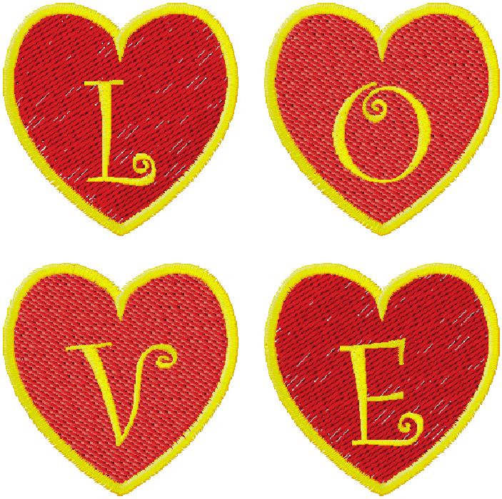 Love Hearts embroidery design