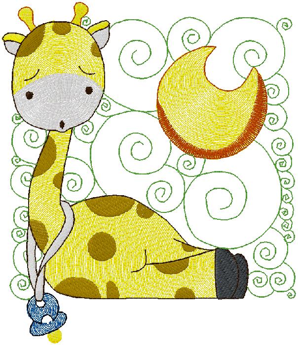 baby giraffe embroidery design