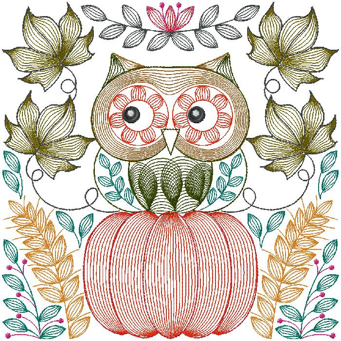 owl embroidery design