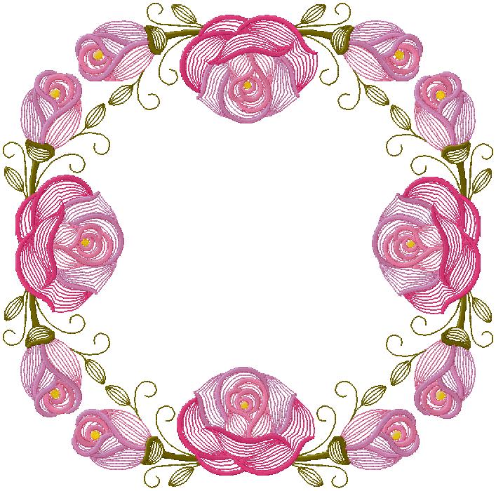 floral machine embroidery design