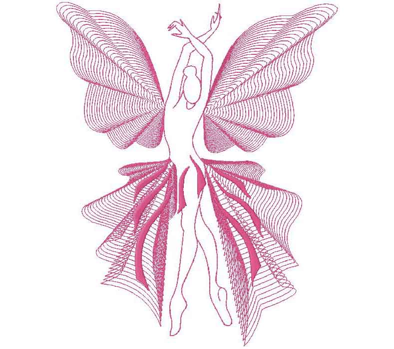 Dancing fairy embroidery design