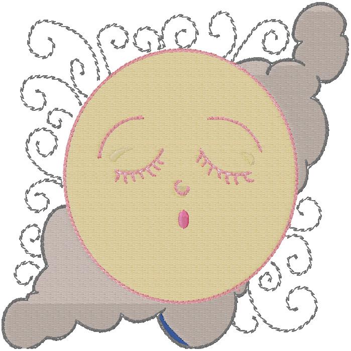 Sky Moon Curly Blocks embroidery design