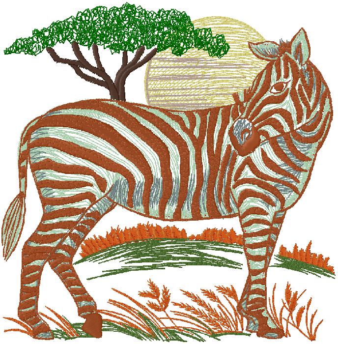 Zebra embroidery design