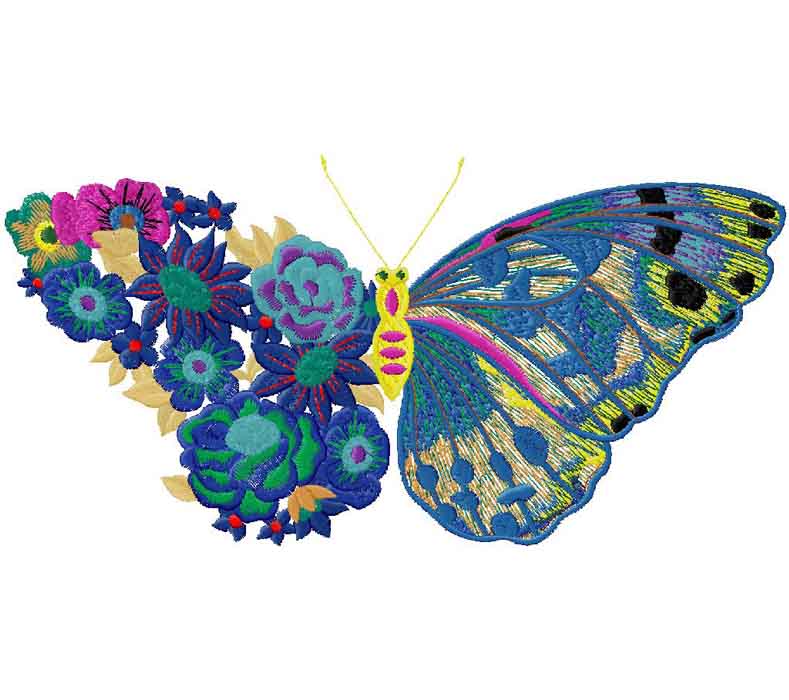 Butterfly machine embroidery design