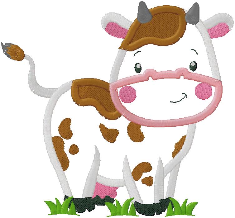 Cow machine embroidery design