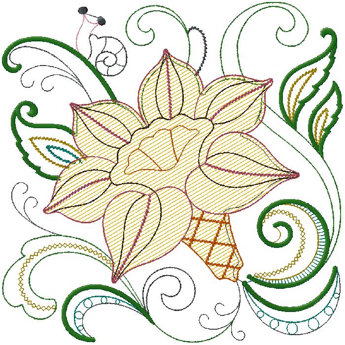 Floral embroidery design