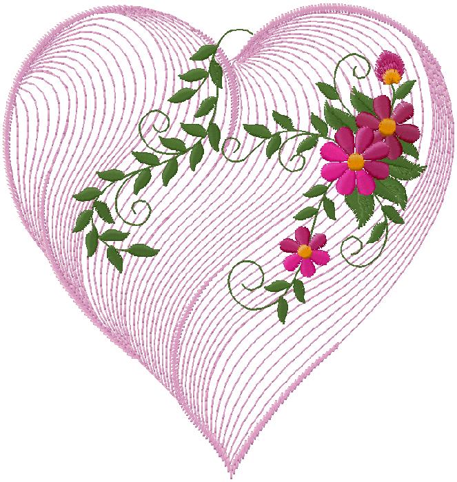 Heart embroidery design