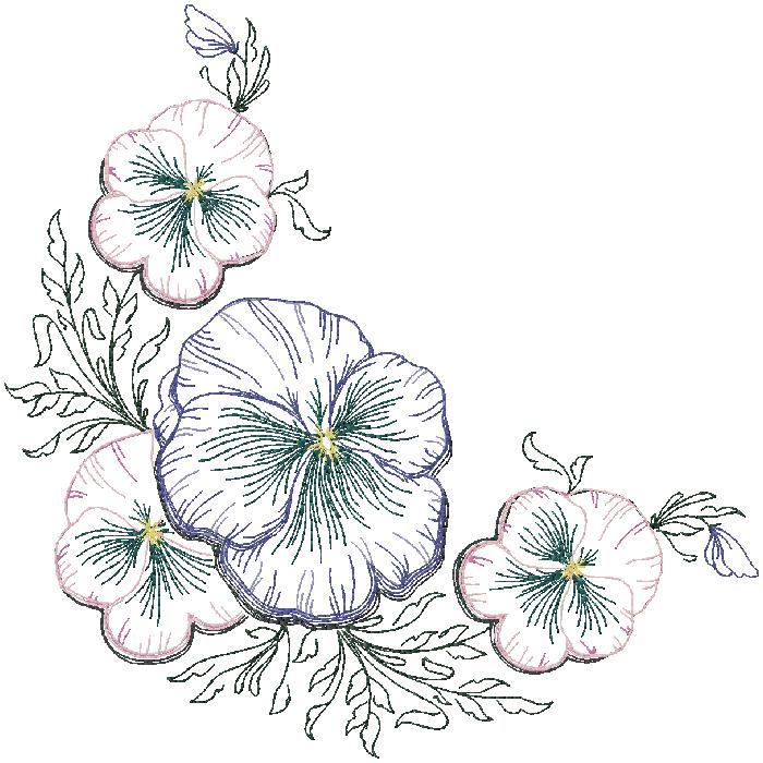 floral machine embroidery design