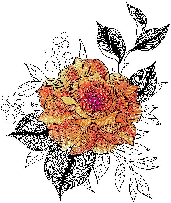 flower machine embroidery design