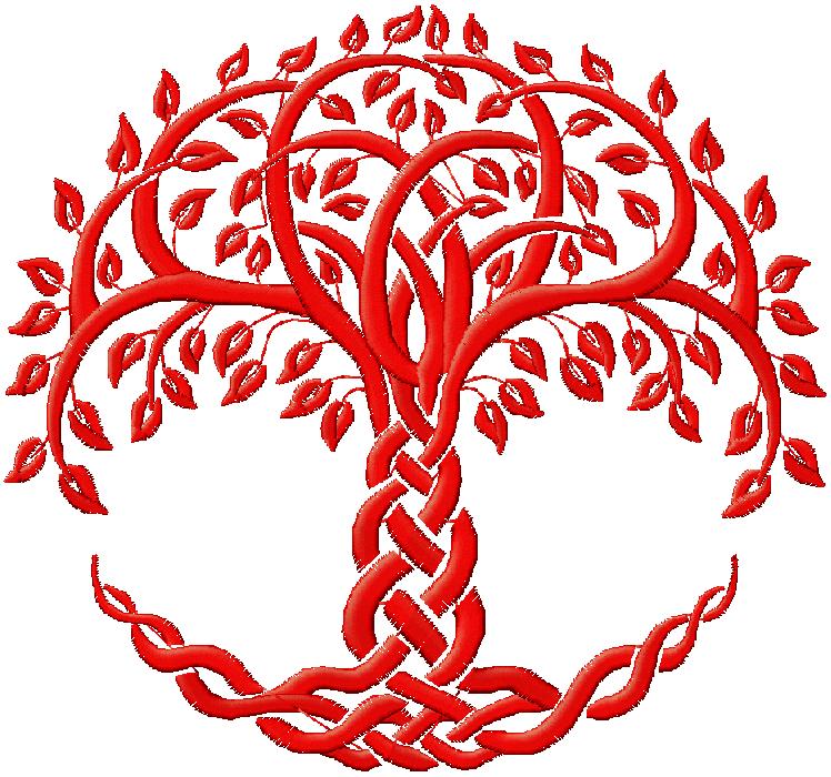 Tree machine embroidery design