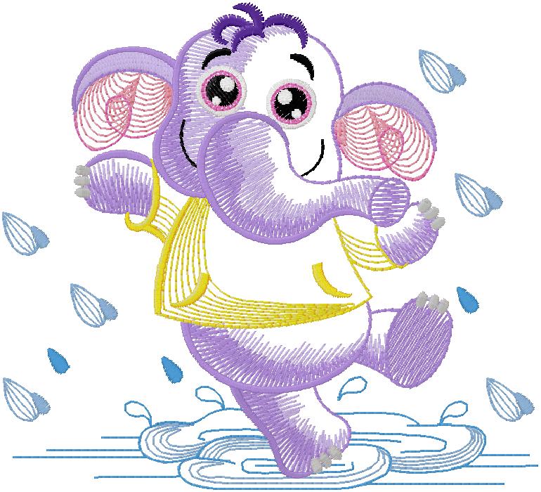 Elephant embroidery design