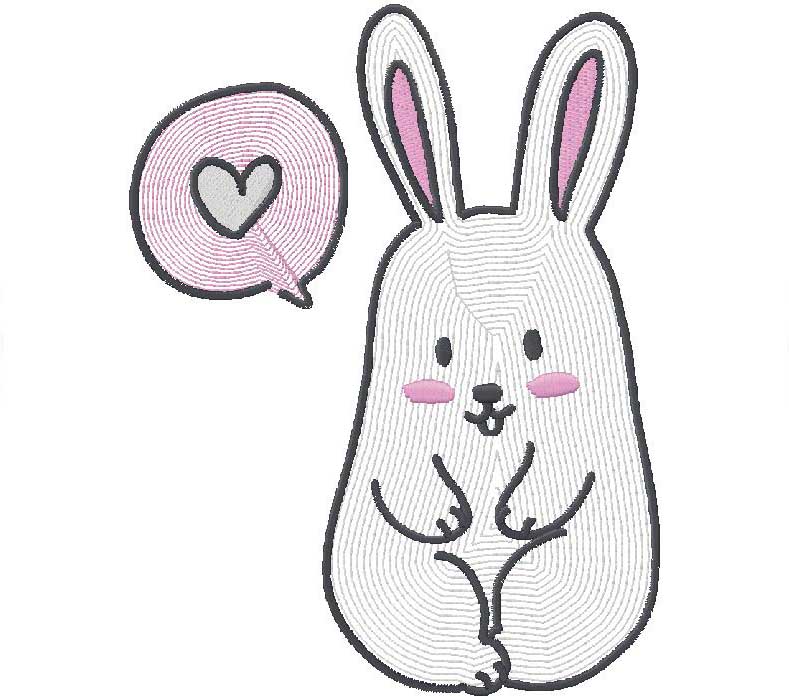 Rabbit embroidery design