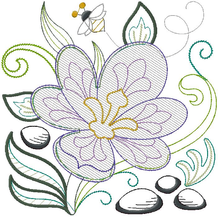 floral embroidery design