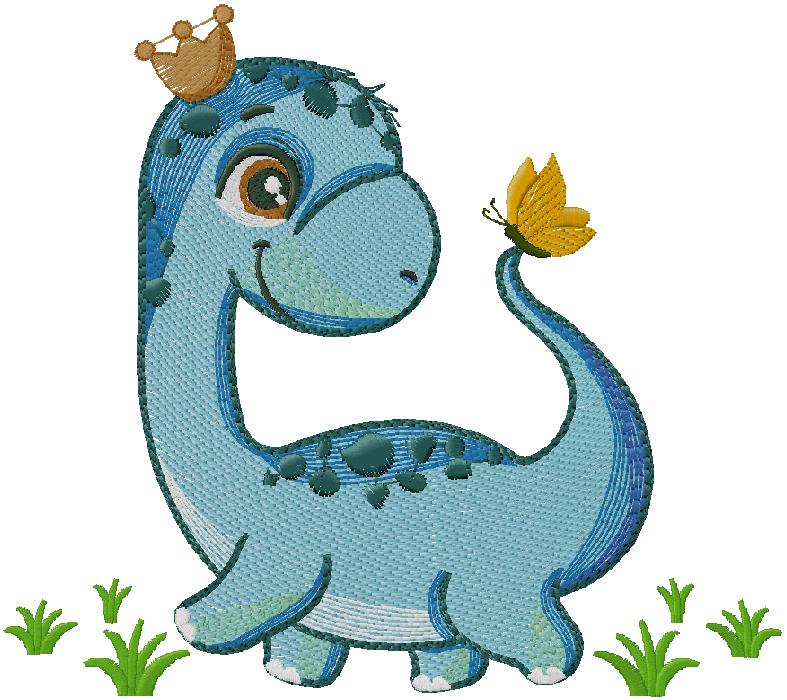 baby dinosaur embroidery design