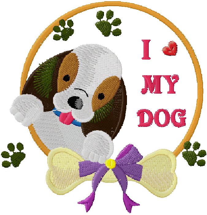 cute dog embroidery design