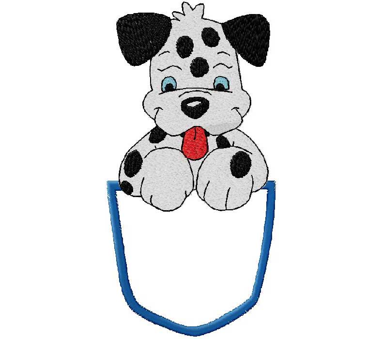 cute dog embroidery design