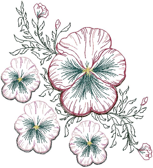 floral machine embroidery design