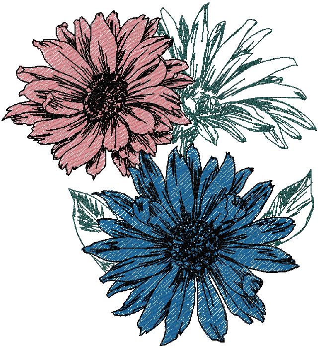 flowers machine embroidery design