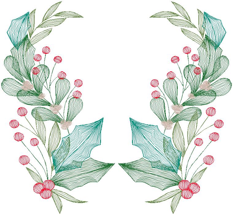 Leaves embroidery design - free download