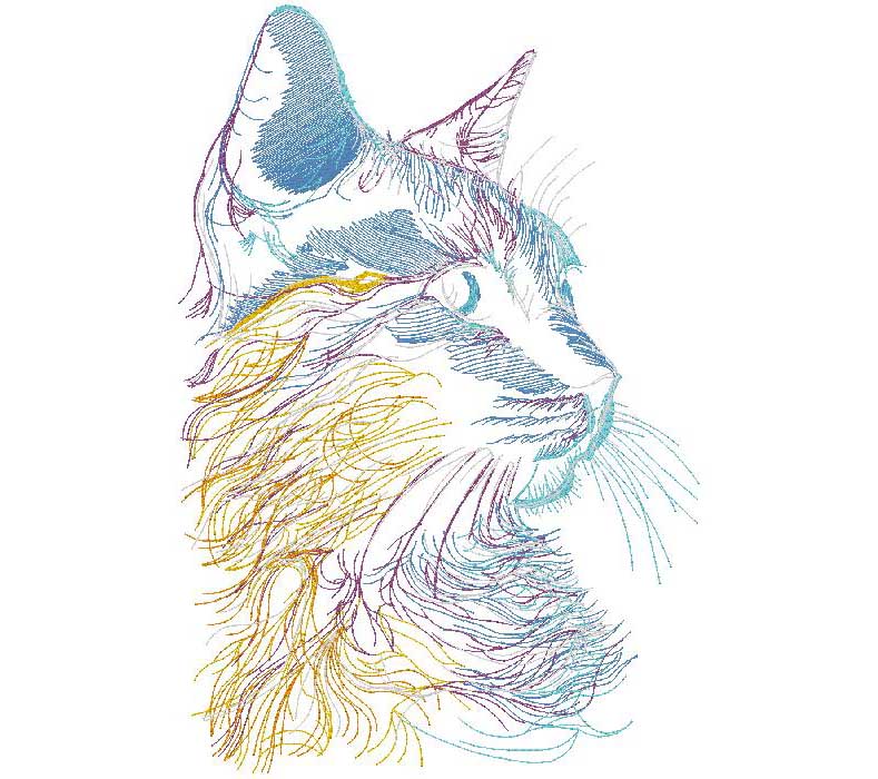 cute cat embroidery design - free download