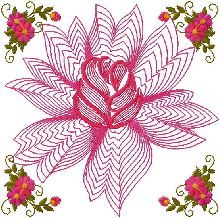 floral embroidery design - free download