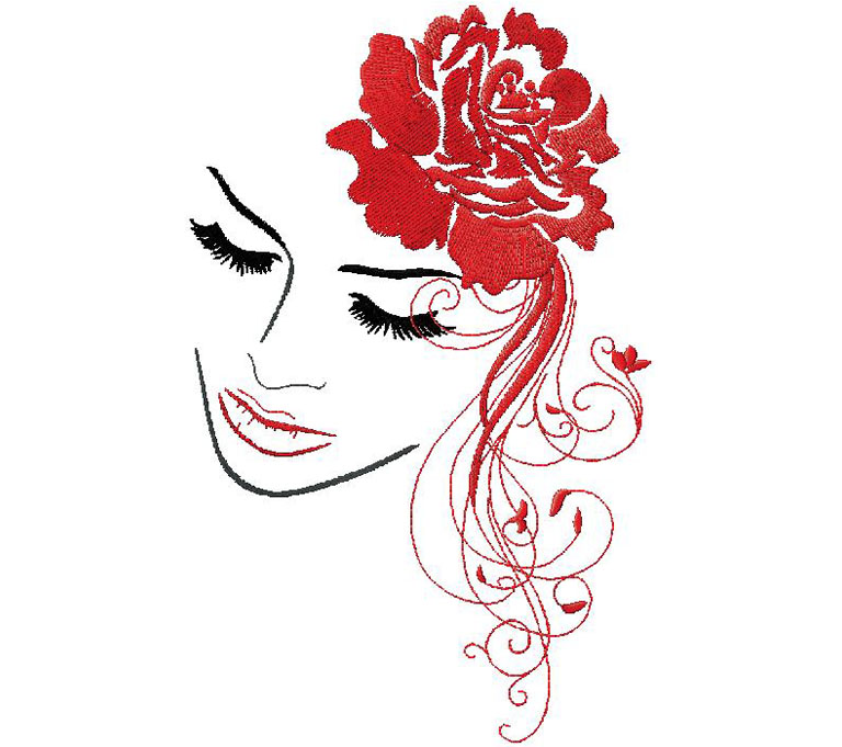 women face embroidery design