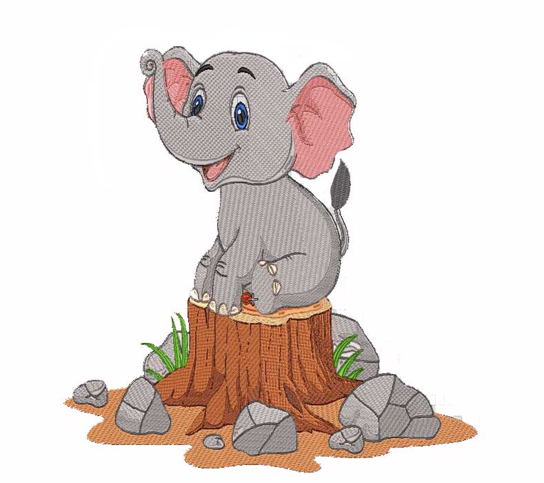 Cute Elephant embroidery design