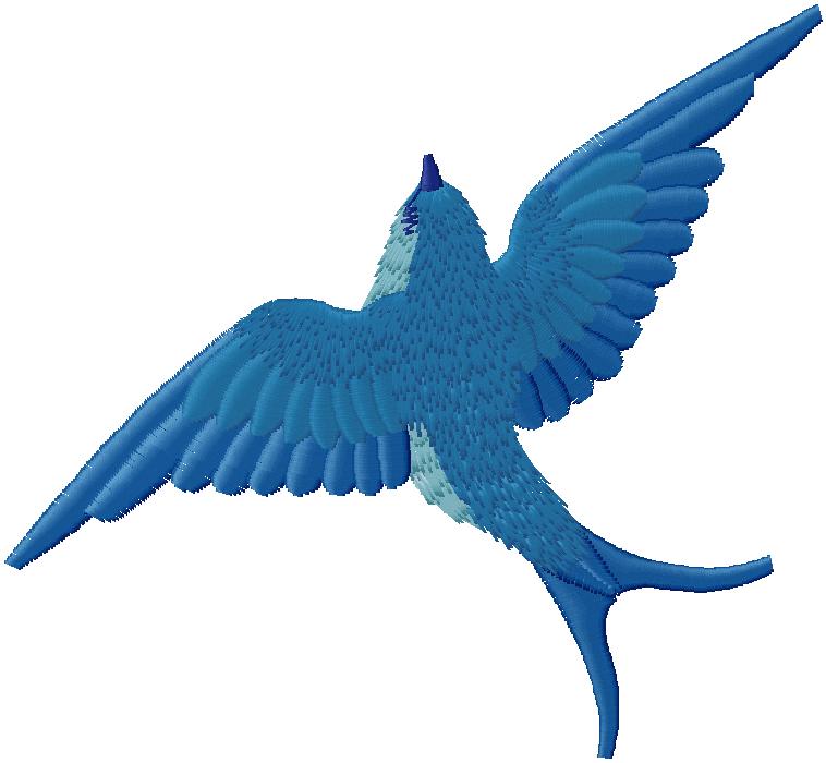 blue bird embroidery design