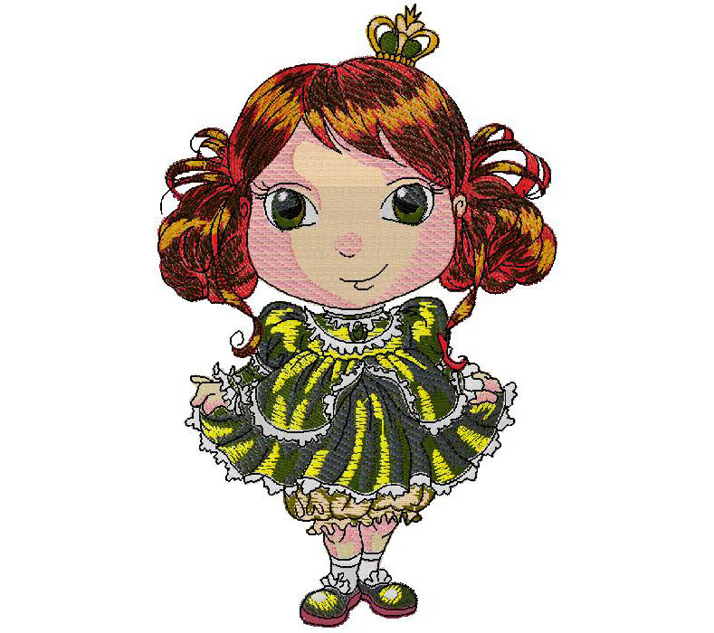 cute Girl Embroidery Design