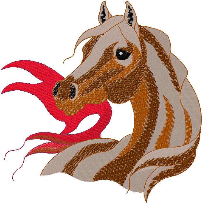 fantastic horse embroidery design