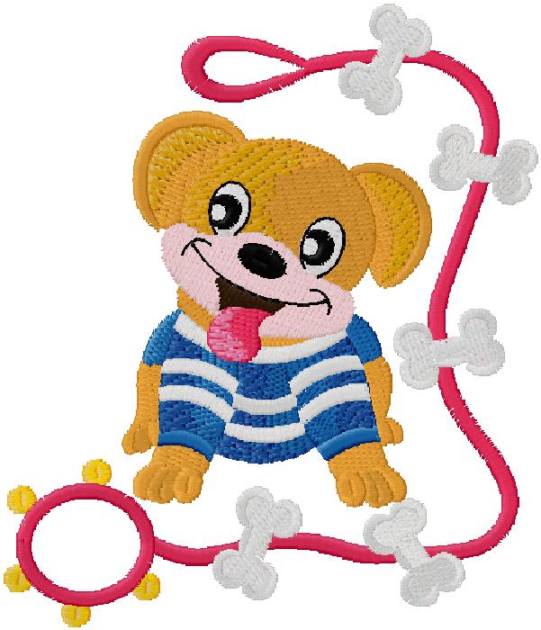 cute puppy embroidery Design