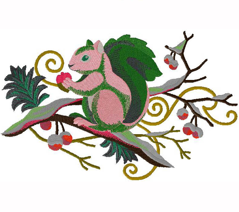 Embroidery Design Digitized Squirrel