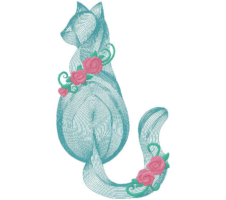 cat embroidery design