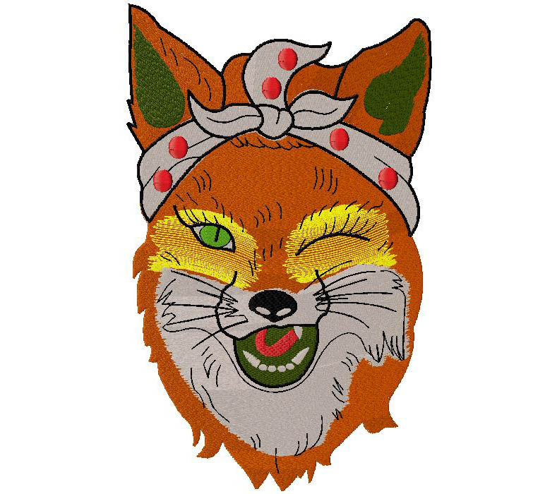 cute Fox embroidery design