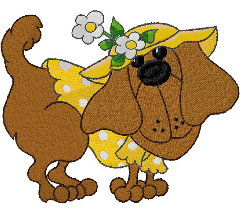 cute dog embroidery design