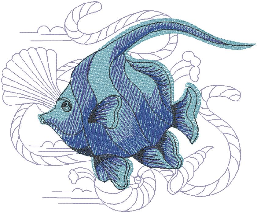 fish embroidery design